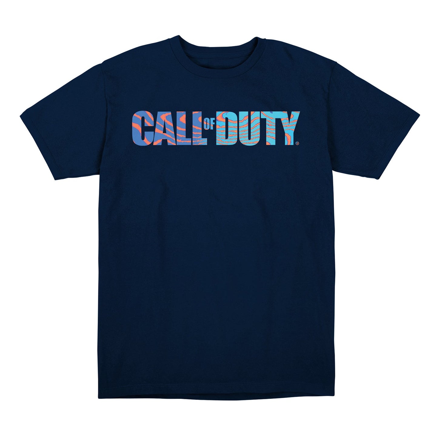 Call of Duty Damascus Camo Logo Blue T-Shirt - Front View