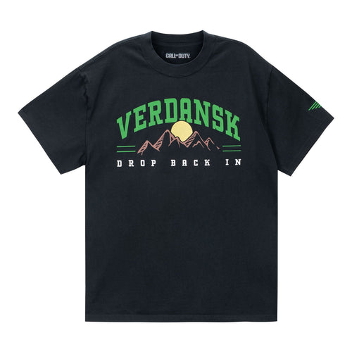Call of Duty: Warzone Verdansk Drop Back In Black T-Shirt - Front View