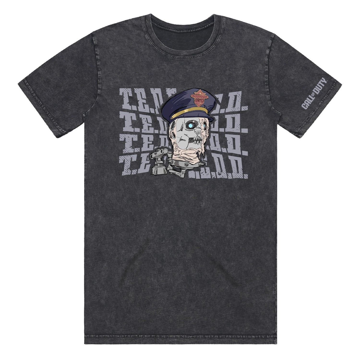 Call of Duty: Black Ops 7 Zombies T.E.D.D. Repeat Black T-Shirt - Front View