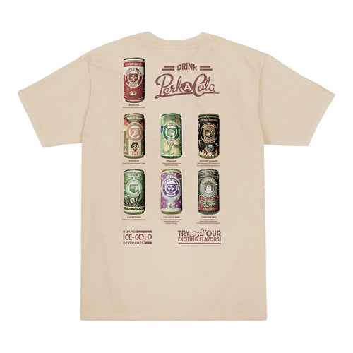 Call of Duty Vintage Perk-A-Cola Cans T-Shirt - Back View Tan Version