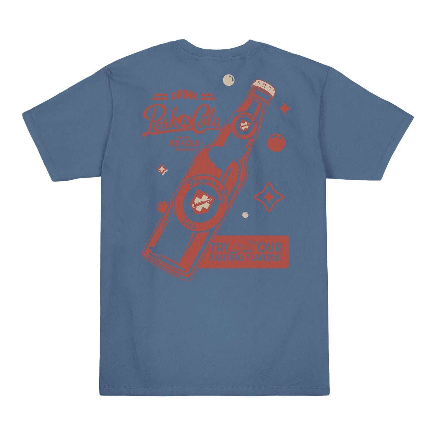 Call of Duty Vintage Perk-A-Cola Bottle T-Shirt - Back View Blue Version