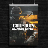 Call of Duty: Black Ops 6 Cover Art Poster - Front View Styled on Wall