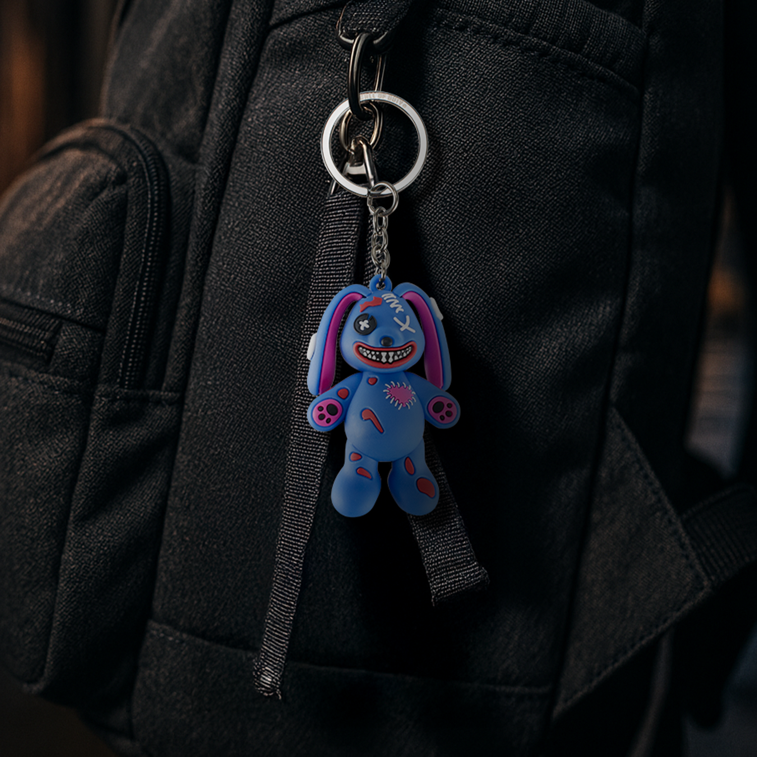 Call of Duty Mister Peeks 3D Keychain - Front View on Backpack