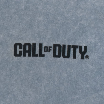 Call of Duty: Black Ops 7 Ol' Tessie Fully Equipped Grey T-Shirt - Front View Close Up Logo