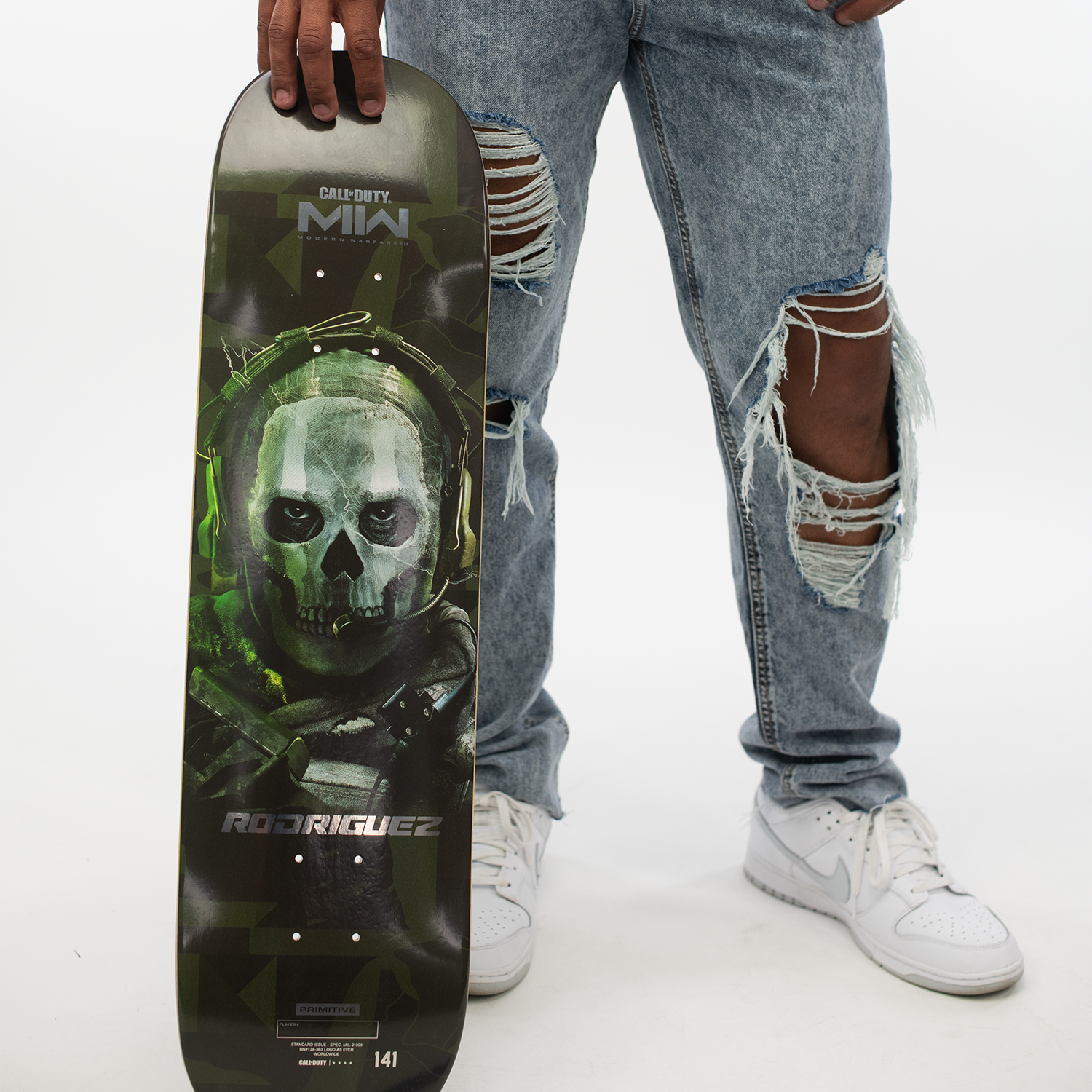 Call of Duty Ghost Skateboard Deck - Front View Styled