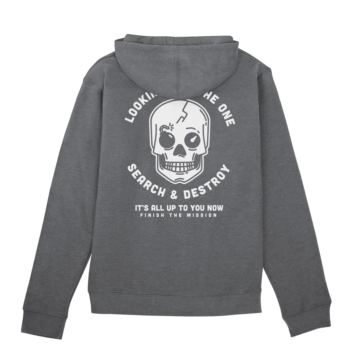 Call of Duty Grey Search & Destroy Skull Logo Hoodie - Back View