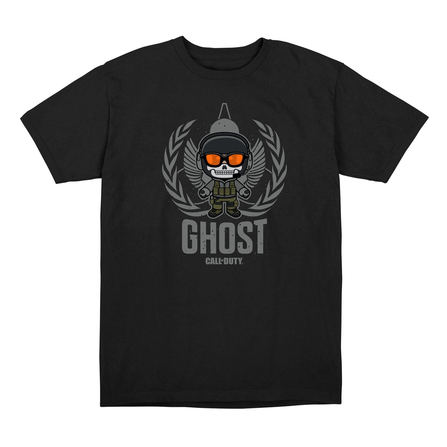 Call of Duty Chibi Ghost Black T-Shirt - Front View