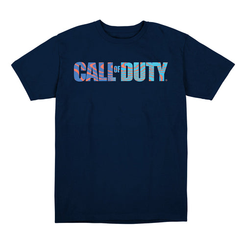 Call of Duty Damascus Camo Logo Blue T-Shirt - Front View