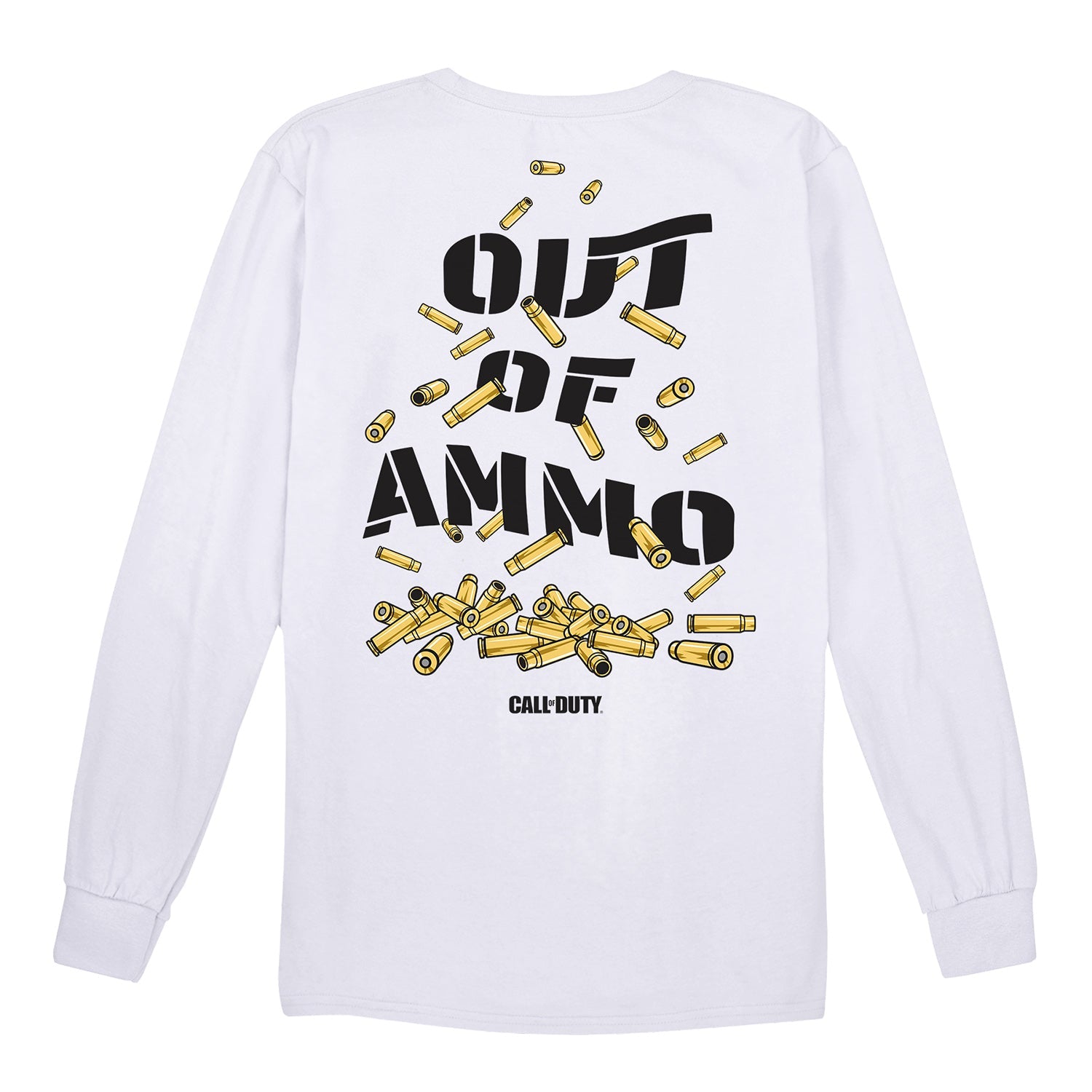 Call of Duty White Out Of Ammo Long Sleeve T-Shirt - Back View