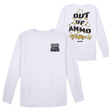 Call of Duty Out Of Ammo White Long Sleeve T-Shirt - Front and Back View