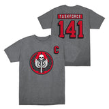 Call of Duty Hockey Task Force 141 Grey T-Shirt - Front and Back View