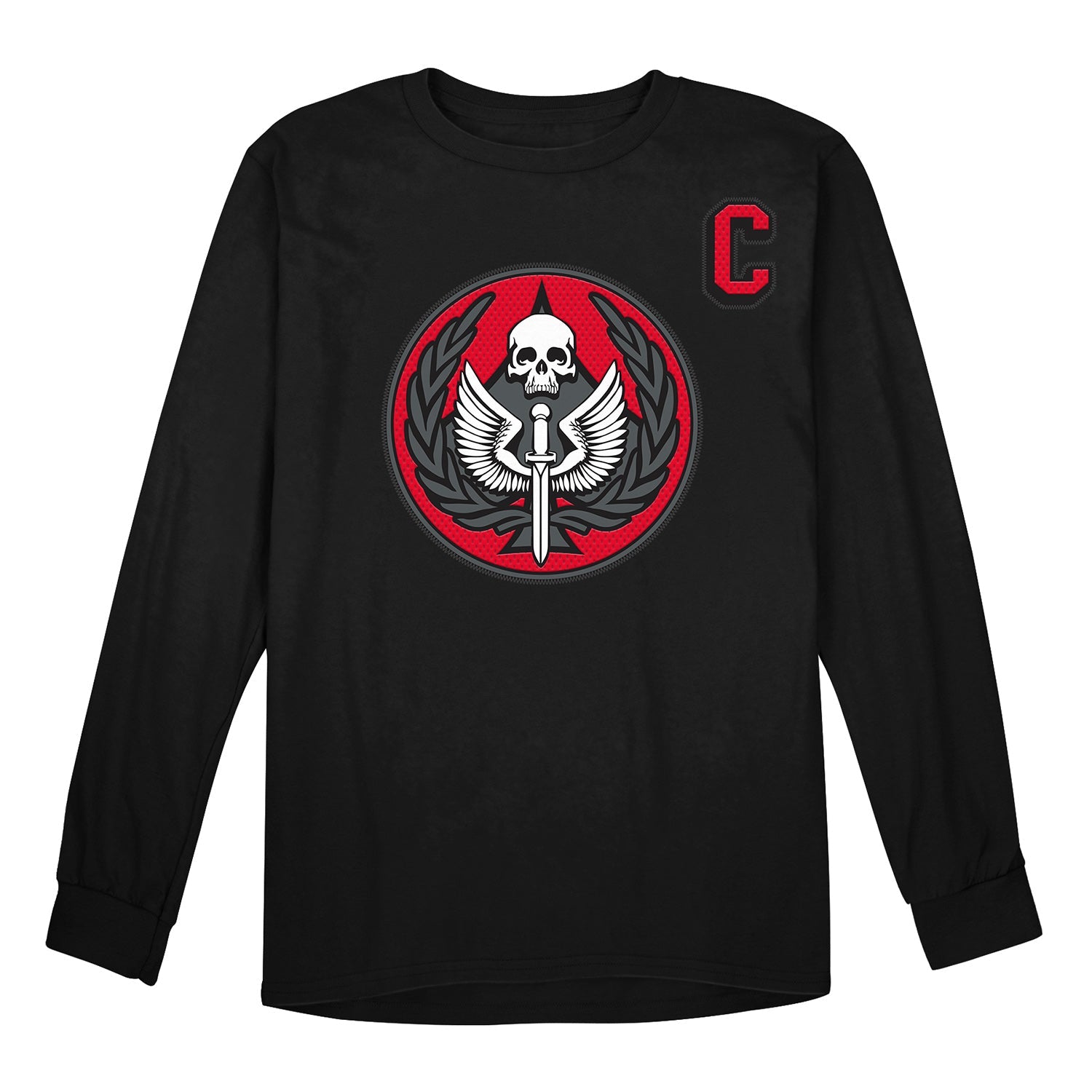 Call of Duty Hockey Task Force 141 Black Long Sleeve T-Shirt- Front View