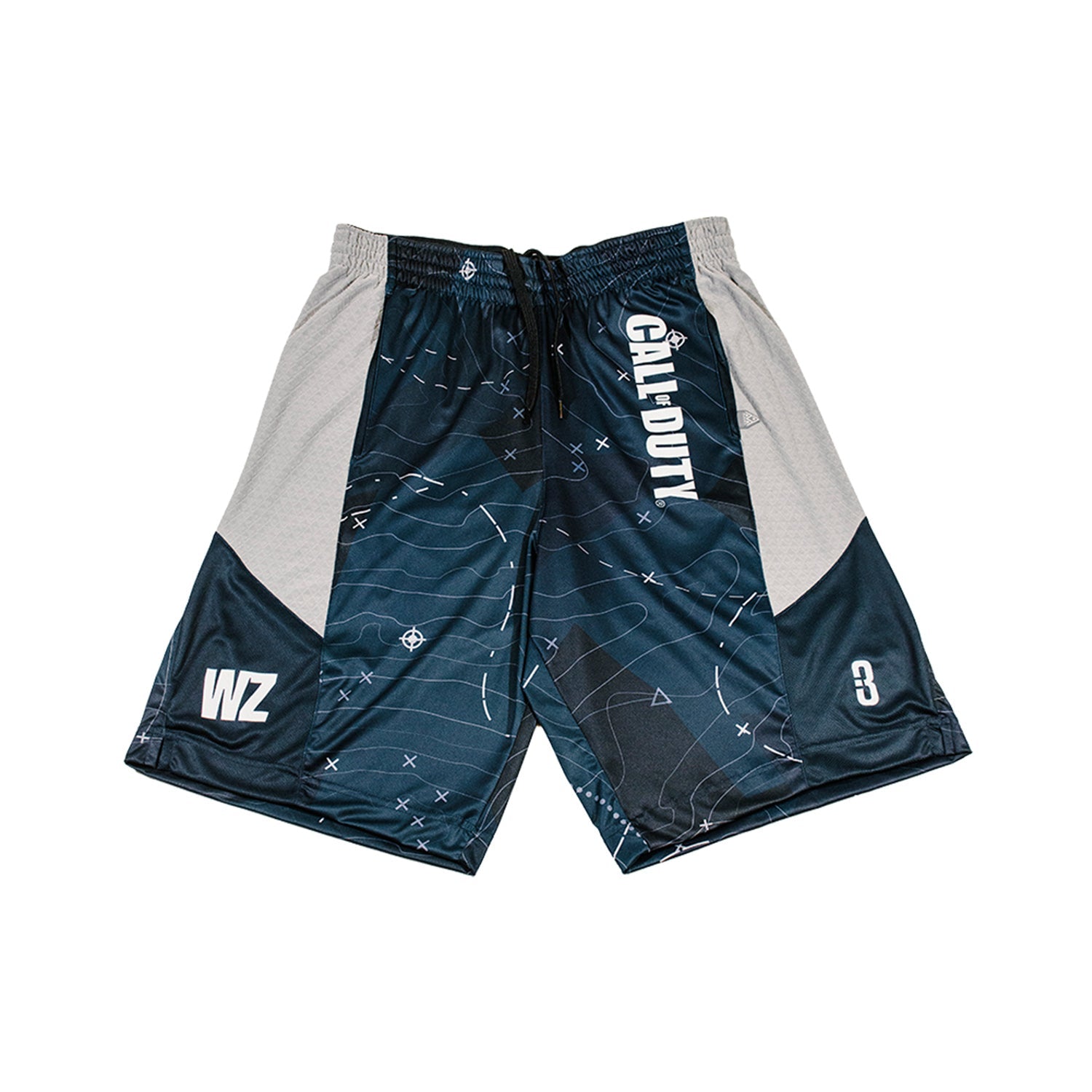 Call of Duty Point3 Blue Topographic Shorts - Front View